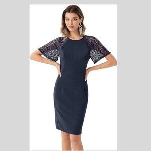 GRACE KARIN Lace Sleeve Slim Fit Business Pencil Dress
